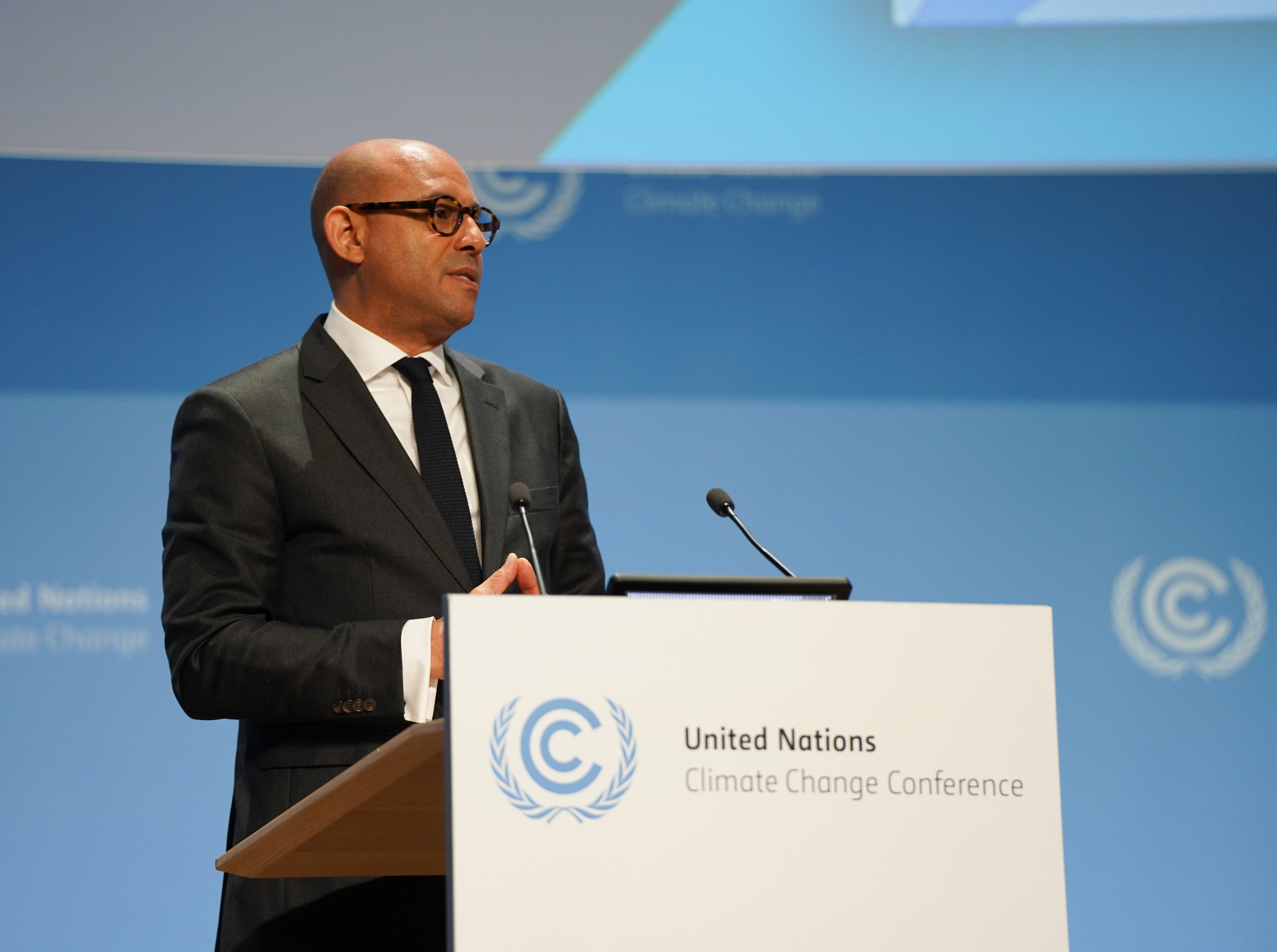Simon Stiell speaking at the close of the June Climate Meetings 2024