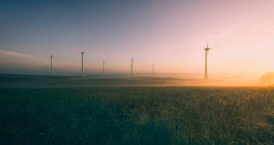Windmills in the sunrise
