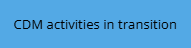 List of CDM activities in transition