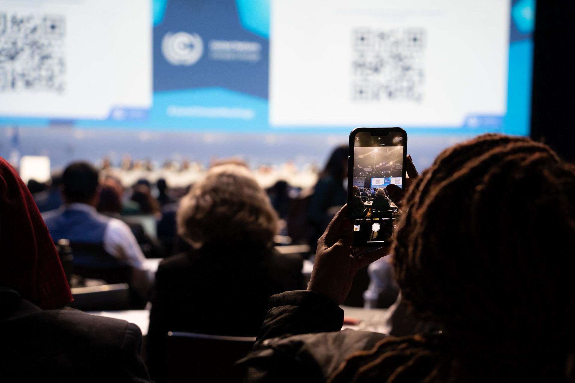 Taking a photo at the conference