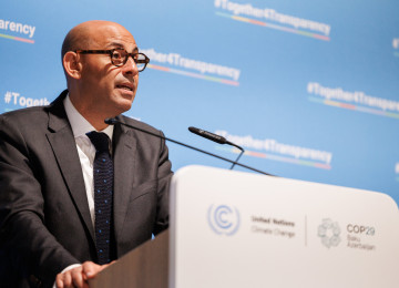 UN Climate Change Executive Secretary Simon Stiell at high level opening of #Together4Transparency events at COP29. 