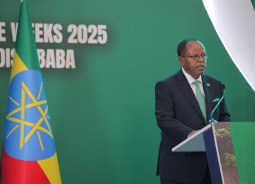 Ethiopian President H.E. Taye Atske-Selassie speaks during the second Climate Week of 2025, in Addis Ababa,