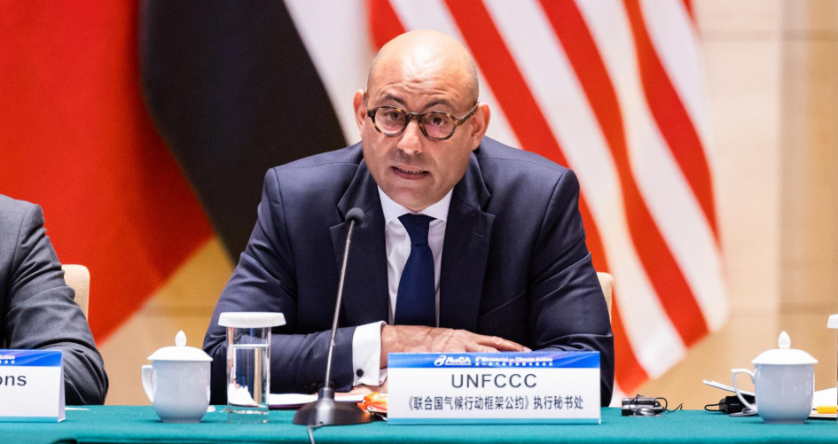 Simon Stiell addresses delegates in Wuhan, China