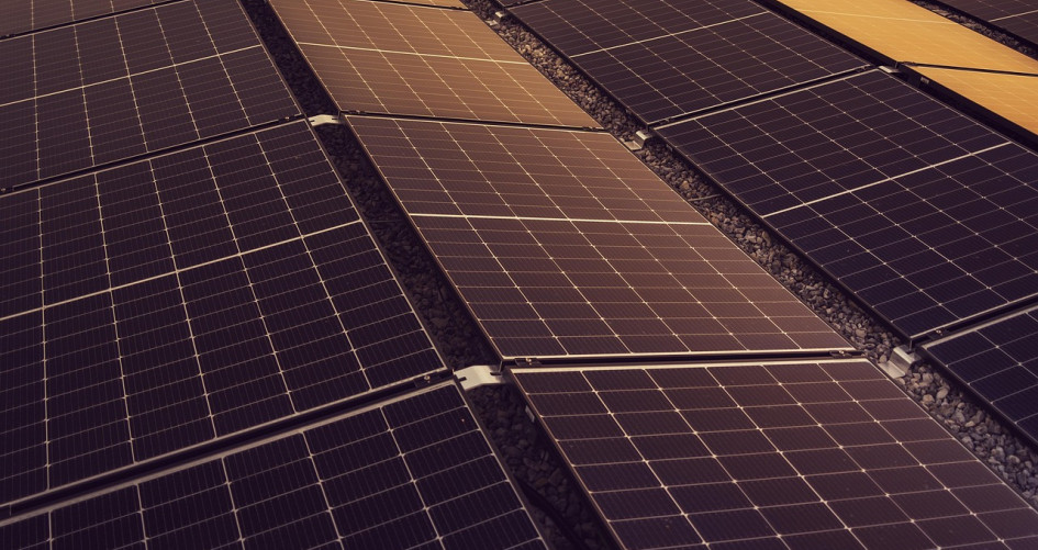 A row of solar panels