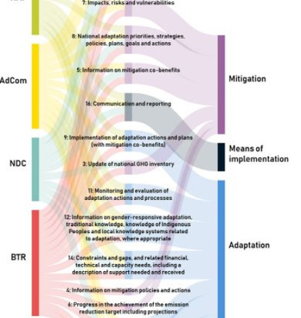 Interconnections in the information requirements across national reports and documents