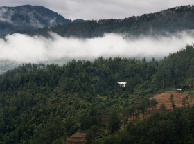 Drone over mountains