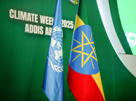 UN and Ethiopia flags