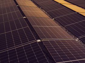 A row of solar panels